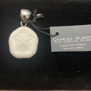 Charles Albert White Fossilized Sand Dollar Charm